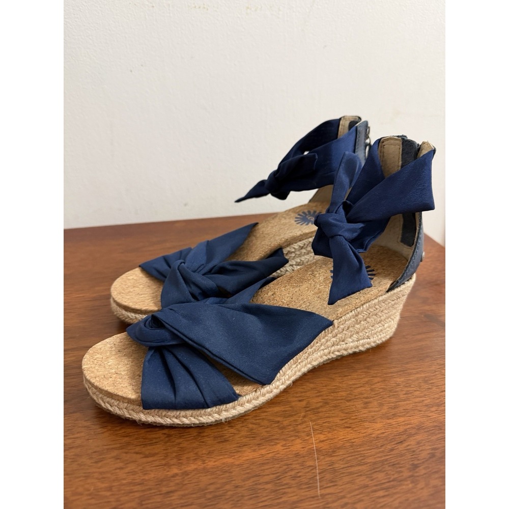 UGG Women's Navy Traci Ankle Straps Espadrilles Sandals Vacation 5.5 NWOB $110